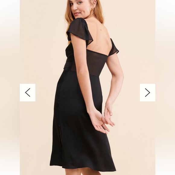 Anthropologie Sheer Flutter Sleeve Dress Size 10 - Picture 3 of 6